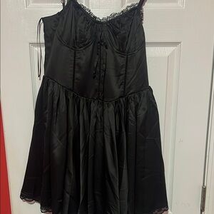 Elegant Black Satin Dress